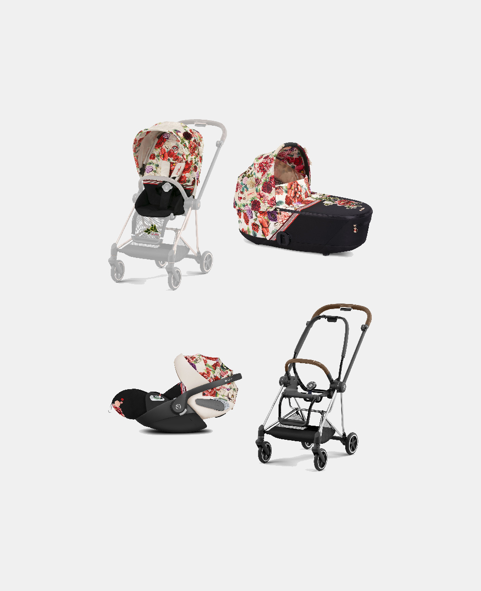 521002507-522000771-523000291-521002859.jpg Carucior 3 in 1 Landou MIOS Lux Spring Blossom Light | light beige + Cadru Carucior pentru Copii Mios Chrome Brown + Scoica Auto CLOUD T I-SIZE Spring Blossom Light | light beige + Parte Sport Carucior MIOS Spring Blossom Light | light beige Cybex Fashion - imagine 1