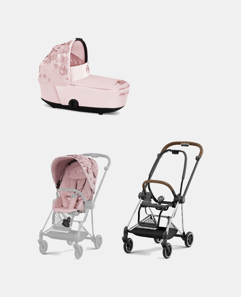 521002507-522000789-521002871-1.jpg Carucior 2 in 1 Landou MIOS Lux SIMPLY FLOWERS PINK | light pink + Cadru Carucior pentru Copii Mios Chrome Brown + Parte Sport Carucior MIOS SIMPLY FLOWERS PINK | light pink Cybex Fashion - imagine 1
