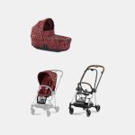 Carucior 2 in 1 Landou MIOS Lux Rosenrot Red | dark red + Cadru Carucior pentru Copii Mios Chrome Brown + Parte Sport Carucior MIOS Rosenrot Red | dark red Cybex Fashion