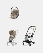 Carucior 2 in 1 : Cadru Carucior pentru Copii Mios Chrome Brown + Parte Sport Carucior MIOS Cozy Beige + Scoică Auto pentru Copii Cloud T i-Size Plus Cozy Beige Cybex Platinum - imagine 2