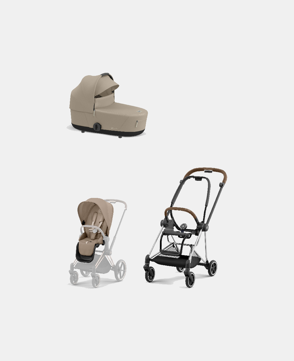 521002507-523001289-523001261.jpg Carucior 2 in 1 : Cadru Carucior pentru Copii Mios Chrome Brown + Landou Mios Lux Cozy Beige + Parte Sport Carucior MIOS Cozy Beige Cybex Platinum - imagine 1