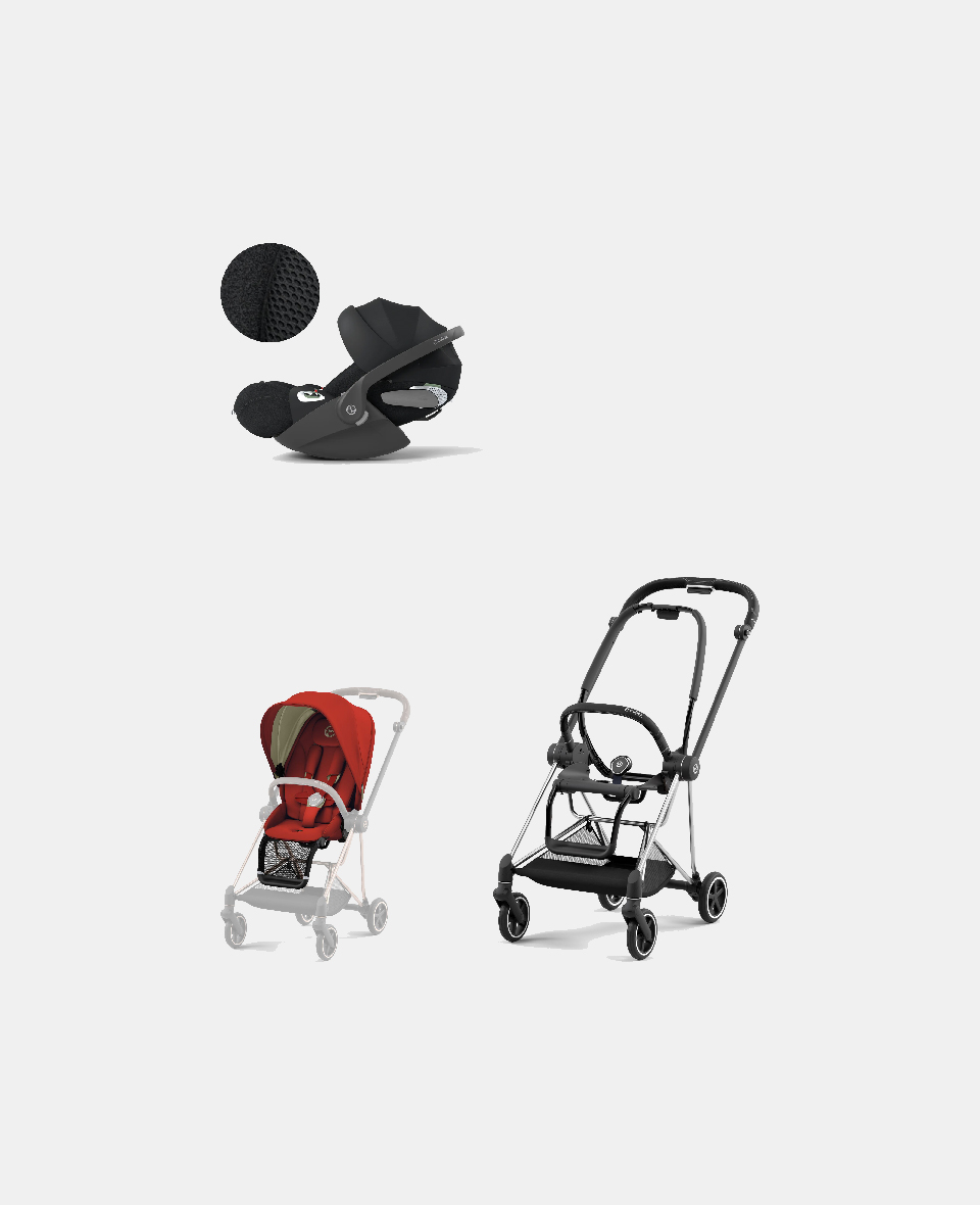 521002513-521002555-523000232.jpg Carucior 2 in 1 : Cadru Carucior pentru Copii Mios Chrome Black + Parte Sport Carucior MIOS Autumn Gold + Scoică Auto pentru Copii Cloud T i-Size Plus Sephia Black Cybex Platinum - imagine 1
