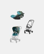Carucior 2 in 1 Parte Sport Carucior MIOS WE THE BEST BLUE | mid turquoise + Cadru Carucior pentru Copii Mios Chrome Black + Scoica Auto CLOUD T I-SIZE WE THE BEST BLUE | mid turquoise Cybex Platinum
