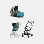 Carucior 2 in 1 Landou MIOS Lux WE THE BEST BLUE | mid turquoise + Cadru Carucior pentru Copii Mios Chrome Black + Parte Sport Carucior MIOS WE THE BEST BLUE | mid turquoise Cybex Fashion