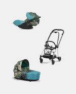 Carucior 2 in 1 Landou MIOS Lux WE THE BEST BLUE | mid turquoise + Cadru Carucior pentru Copii Mios Chrome Black + Scoica Auto CLOUD T I-SIZE WE THE BEST BLUE | mid turquoise Cybex Platinum - imagine 2