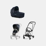Carucior 2 in 1 Landou MIOS Lux Jewels of Nature | dark blue + Cadru Carucior pentru Copii Mios Chrome Black + Parte Sport Carucior MIOS Jewels of Nature | Dark Blue Cybex Fashion