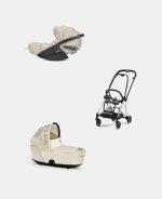Carucior 2 in 1 Landou MIOS Lux SIMPLY FLOWERS BEIGE | mid beige + Cadru Carucior pentru Copii Mios Chrome Black + Scoica Auto CLOUD T I-SIZE SIMPLY FLOWERS BEIGE | mid beige Cybex Platinum - imagine 2