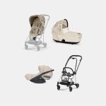 Carucior 3 in 1 Landou MIOS Lux SIMPLY FLOWERS BEIGE | mid beige + Cadru Carucior pentru Copii Mios Chrome Black + Scoica Auto CLOUD T I-SIZE SIMPLY FLOWERS BEIGE | mid beige + Parte Sport Carucior MIOS SIMPLY FLOWERS BEIGE | mid beige Cybex Fashion