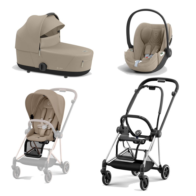 521002513-523001281-523001289-523001302.jpg Carucior 3 in 1 Cadru Carucior pentru Copii Mios Chrome Black + Parte Sport Carucior MIOS Cozy Beige + Landou Mios Lux Cozy Beige + Scoică Auto pentru Copii Cloud T i-Size Plus Cozy Beige Cybex Platinum - imagine 1