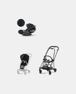 Carucior 2 in 1 : Cadru Carucior pentru Copii Mios Matt Black + Parte Sport Carucior MIOS Stardust Black Plus + Scoică Auto pentru Copii Cloud T i-Size Plus Sephia Black Cybex Platinum