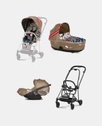 Carucior 3 in 1 Landou MIOS Lux One Love | multicolor + Cadru Carucior pentru Copii Mios Matt Black + Scoica Auto CLOUD T I-SIZE One Love | multicolor + Parte Sport Carucior MIOS One Love | multicolor Cybex Fashion - imagine 2