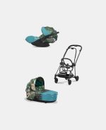 Carucior 2 in 1 Landou MIOS Lux WE THE BEST BLUE | mid turquoise + Cadru Carucior pentru Copii Mios Matt Black + Scoica Auto CLOUD T I-SIZE WE THE BEST BLUE | mid turquoise Cybex Platinum