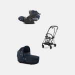 Carucior 2 in 1 Landou MIOS Lux Jewels of Nature | dark blue + Cadru Carucior pentru Copii Mios Matt Black + Scoica Auto CLOUD T I-SIZE Jewels of Nature | dark blue Cybex Platinum