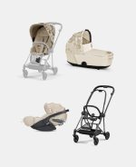 Carucior 3 in 1 Landou MIOS Lux SIMPLY FLOWERS BEIGE | mid beige + Cadru Carucior pentru Copii Mios Matt Black + Scoica Auto CLOUD T I-SIZE SIMPLY FLOWERS BEIGE | mid beige + Parte Sport Carucior MIOS SIMPLY FLOWERS BEIGE | mid beige Cybex Fashion - imagine 2