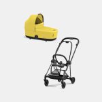 Carucior Nou Nascut Mios: Cadru Carucior pentru Copii Mios Matt Black + Landou Mios Lux Mustard Yellow Cybex Platinum