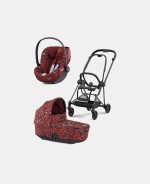 Carucior 2 in 1 Landou MIOS Lux Rosenrot Red | dark red + Cadru Carucior pentru Copii Mios Matt Black + Scoica Auto CLOUD T I-SIZE Rosenrot Red | dark red Cybex Platinum