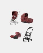 Carucior 3 in 1 Landou MIOS Lux Rosenrot Red | dark red + Cadru Carucior pentru Copii Mios Matt Black + Scoica Auto CLOUD T I-SIZE Rosenrot Red | dark red + Parte Sport Carucior MIOS Rosenrot Red | dark red Cybex Fashion