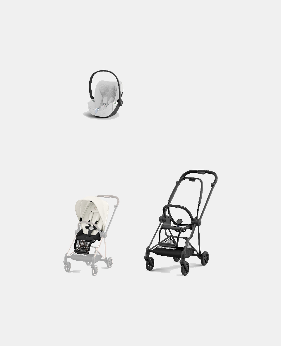 521002519-523000881-523000244.jpg Carucior 2 in 1 : Cadru Carucior pentru Copii Mios Matt Black + Parte Sport Carucior MIOS Off White + Scoică Auto pentru Copii Cloud T i-Size Plus Platinum White Cybex Platinum - imagine 1