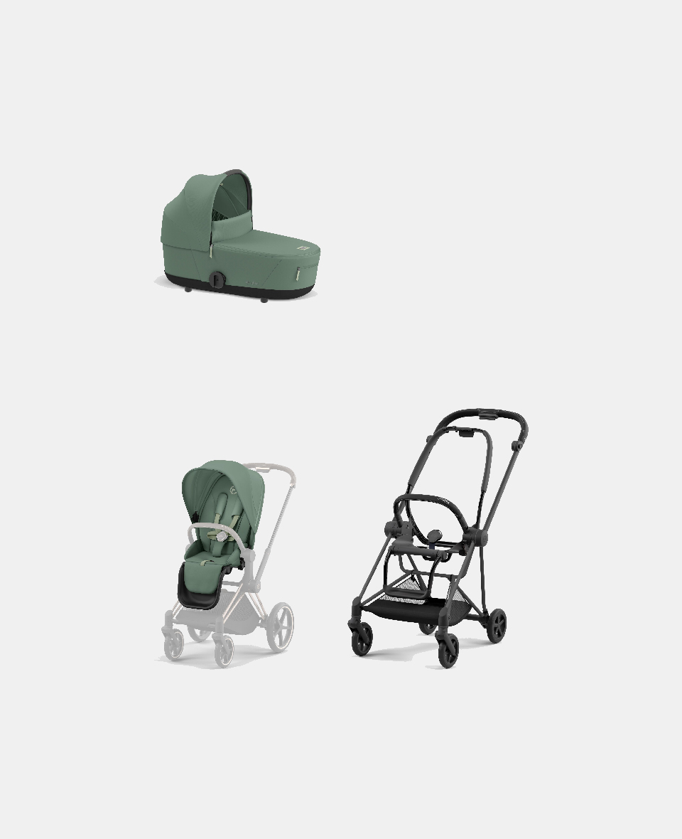 521002519-523000953-523000773.jpg Carucior 2 in 1 : Cadru Carucior pentru Copii Mios Matt Black + Landou Mios Lux Leaf Green + Parte Sport Carucior MIOS Leaf Green Cybex Platinum - imagine 1