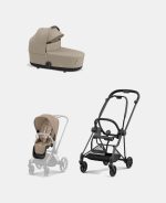 Carucior 2 in 1 : Cadru Carucior pentru Copii Mios Matt Black + Landou Mios Lux Cozy Beige + Parte Sport Carucior MIOS Cozy Beige Cybex Platinum - imagine 2