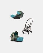 Carucior 2 in 1 Landou MIOS Lux WE THE BEST BLUE | mid turquoise + Cadru Carucior pentru Copii Mios Rosegold + Scoica Auto CLOUD T I-SIZE WE THE BEST BLUE | mid turquoise Cybex Platinum