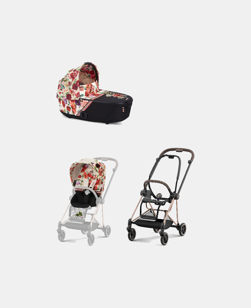 521002525-522000771-521002859.jpg Carucior 2 in 1 Landou MIOS Lux Spring Blossom Light | light beige + Cadru Carucior pentru Copii Mios Rosegold + Parte Sport Carucior MIOS Spring Blossom Light | light beige Cybex Fashion - imagine 1