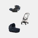 Carucior 2 in 1 Landou MIOS Lux Jewels of Nature | dark blue + Cadru Carucior pentru Copii Mios Rosegold + Scoica Auto CLOUD T I-SIZE Jewels of Nature | dark blue Cybex Platinum