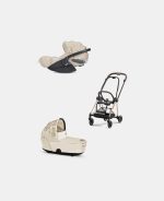 Carucior 2 in 1 Landou MIOS Lux SIMPLY FLOWERS BEIGE | mid beige + Cadru Carucior pentru Copii Mios Rosegold + Scoica Auto CLOUD T I-SIZE SIMPLY FLOWERS BEIGE | mid beige Cybex Platinum