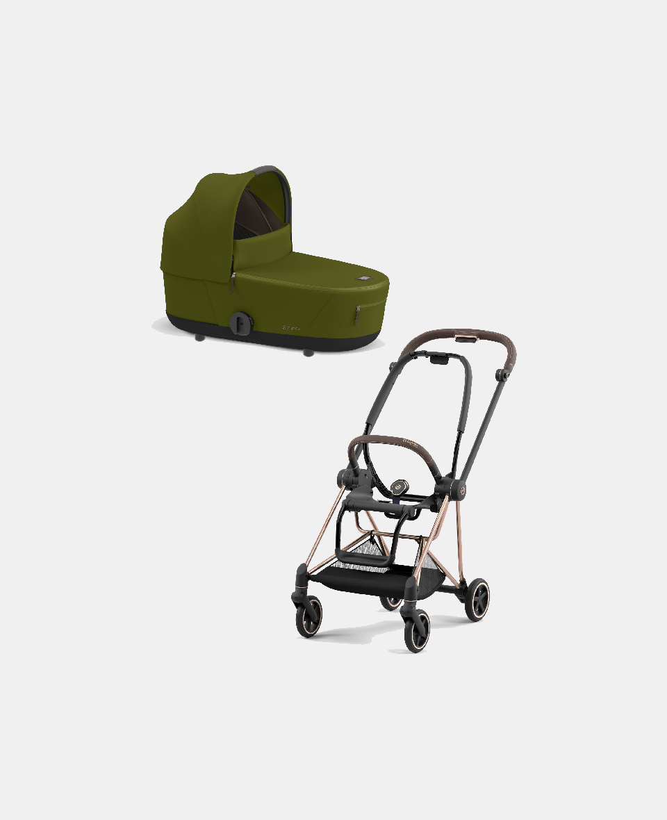 521002525-522000818.jpg Carucior Nou Nascut Mios: Cadru Carucior pentru Copii Mios Rosegold + Landou Mios Lux Khaki Green Cybex Platinum - imagine 1