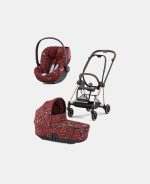 Carucior 2 in 1 Landou MIOS Lux Rosenrot Red | dark red + Cadru Carucior pentru Copii Mios Rosegold + Scoica Auto CLOUD T I-SIZE Rosenrot Red | dark red Cybex Platinum
