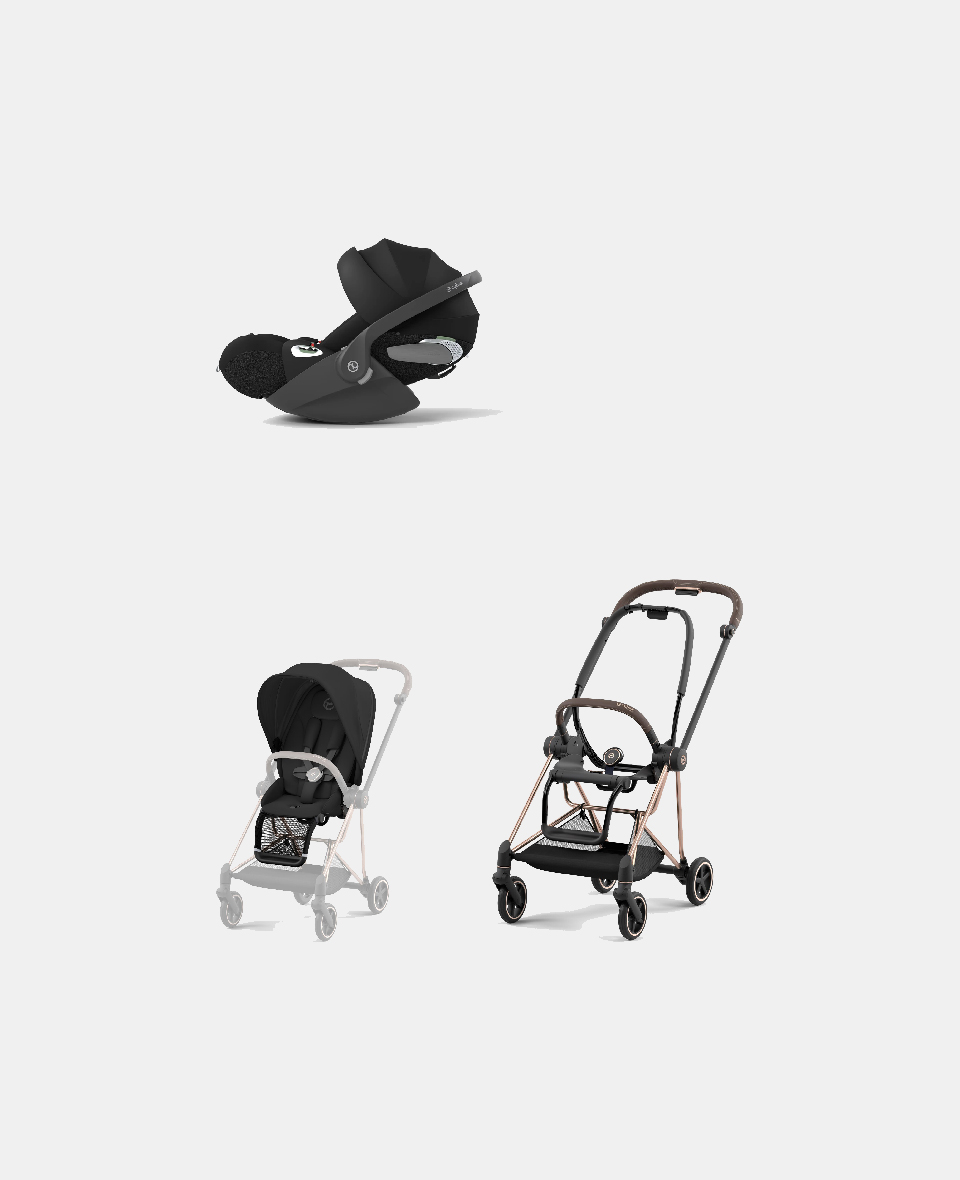 521002525-523000865-523000220.jpg Carucior 2 in 1 : Cadru Carucior pentru Copii Mios Rosegold + Parte Sport Carucior MIOS Sepia Black + Scoică Auto pentru Copii Cloud T i-Size Comfort Sephia Black Cybex Platinum - imagine 1