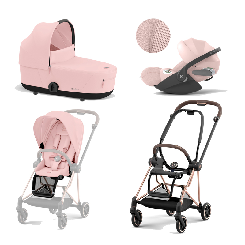 521002525-523000889-523000945-523000250.jpg Carucior 3 in 1 Cadru Carucior pentru Copii Mios Rosegold + Parte Sport Carucior MIOS Peach Pink + Landou Mios Lux Peach Pink + Scoică Auto pentru Copii Cloud T i-Size Plus Peach Pink Cybex Platinum - imagine 1