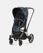 Carucior 2 in 1 Landou Priam Lux pentru căruciorul Priam Fashion Collections Jewels of Nature | dark blue + Cadru Carucior pentru Copii Priam Chrome Brown + Parte Sport Carucior Priam Fashion Collections Jewels of Nature Dark Blue Cybex Fashion - imagine 4