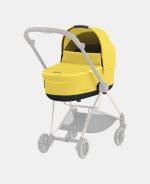 Carucior Nou Nascut Mios: Cadru Carucior pentru Copii Mios Chrome Black + Landou Mios Lux Mustard Yellow Cybex Platinum - imagine 9