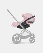Carucior 2 in 1 Landou MIOS Lux SIMPLY FLOWERS PINK | light pink + Cadru Carucior pentru Copii Mios Chrome Black + Scoica Auto CLOUD T I-SIZE SIMPLY FLOWERS PINK | light pink Cybex Platinum - imagine 17