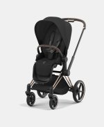 Carucior 2 in 1 Cadru Cărucior pentru Copii e-Priam Matt Black + Landou PRIAM Lux Sepia Black + Parte Sport Carucior Priam Sepia Black Cybex Platinum - imagine 16