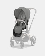 Carucior 2 in 1 Cadru Cărucior pentru Copii e-Priam Rosegold + Parte Sport Carucior Priam Mirage Grey + Scoică Auto pentru Copii Cloud T i-Size Plus Mirage Grey Cybex Platinum Cybex Platinum - imagine 8