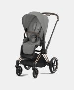 Carucior 2 in 1 Cadru Cărucior pentru Copii e-Priam Rosegold + Parte Sport Carucior Priam Mirage Grey + Scoică Auto pentru Copii Cloud T i-Size Plus Mirage Grey Cybex Platinum Cybex Platinum - imagine 9