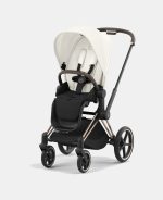 Carucior 2 in 1 Cadru Carucior pentru Copii Priam Chrome Black + Parte Sport Carucior Priam Off White + Scoică Auto pentru Copii Cloud T i-Size Plus Platinum White Cybex Platinum - imagine 9