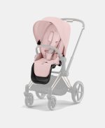 Carucior 2 in 1 Cadru Cărucior pentru Copii e-Priam Chrome Brown + Landou PRIAM Lux Peach Pink Cybex Platinum + Parte Sport Carucior Priam Peach Pink - imagine 13