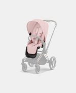 Carucior 2 in 1 Cadru Cărucior pentru Copii e-Priam Chrome Black + Landou PRIAM Lux Peach Pink + Parte Sport Carucior Priam Peach Pink Cybex Platinum - imagine 14