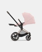 Carucior 2 in 1 Cadru Cărucior pentru Copii e-Priam Chrome Brown + Landou PRIAM Lux Peach Pink Cybex Platinum + Parte Sport Carucior Priam Peach Pink - imagine 16