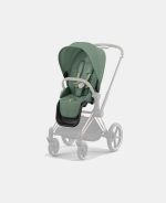 Carucior 2 in 1 Cadru Cărucior pentru Copii e-Priam Chrome Black + Landou PRIAM Lux Leaf Green + Parte Sport Carucior Priam Leaf Green Cybex Platinum - imagine 14