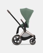 Carucior 2 in 1 Cadru Carucior pentru Copii Priam Chrome Black + Landou PRIAM Lux Leaf Green + Parte Sport Carucior Priam Leaf Green Cybex Platinum - imagine 16