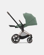 Carucior 2 in 1 Cadru Carucior pentru Copii Priam Chrome Black + Landou PRIAM Lux Leaf Green + Parte Sport Carucior Priam Leaf Green Cybex Platinum - imagine 17