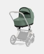 Carucior 2 in 1 Cadru Carucior pentru Copii Priam Chrome Black + Landou PRIAM Lux Leaf Green + Parte Sport Carucior Priam Leaf Green Cybex Platinum - imagine 13