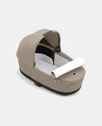 Carucior Nou Nascut Priam: Cadru Carucior pentru Copii Priam Chrome Black + Landou PRIAM Lux Cozy Beige Cybex Platinum - imagine 7
