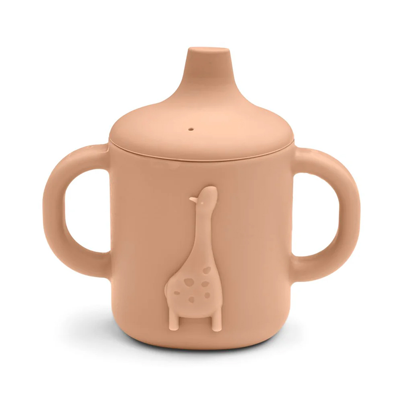 5715493135072.jpg Cană cu cioc din silicon Amelio Giraffe - Tuscany rose - Liewood - imagine 1