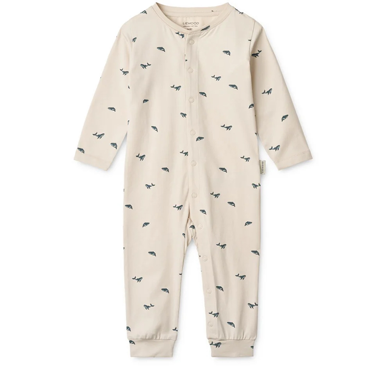 5715493488369.jpg Salopetă din bumbac organic Birk - Mini whale / Sandy - Liewood - imagine 1