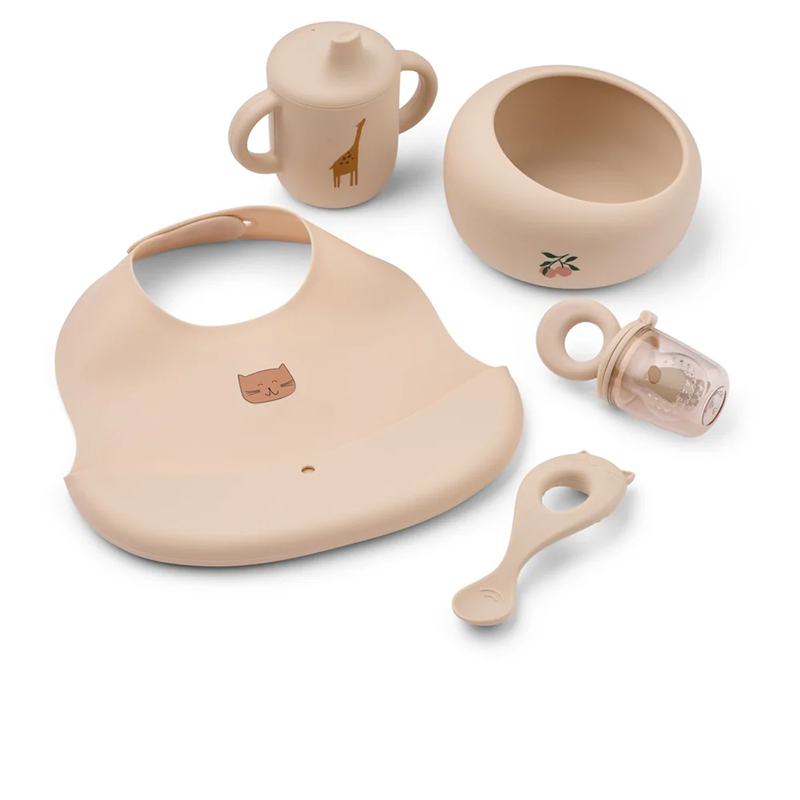 5715493494513.jpg Set de masă din silicon cu 6 piese Mileah - Apple blossom - Liewood - imagine 1
